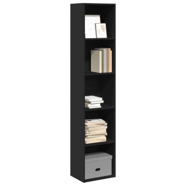 vidaXL Βιβλιοθήκη Μαύρη 40x30x189cm από Επεξεργασμένο Ξύλο 1 τεμ.