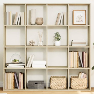 vidaXL Βιβλιοθήκη Sonoma Δρυς 137,5x29x137,5cm Επεξεργασμένο Ξύλο 1 τεμ.