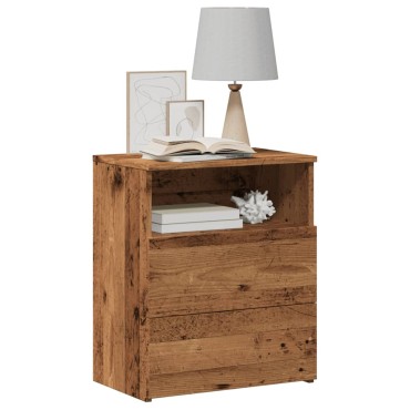 vidaXL Κομοδίνο Όψη Παλαιού Ξύλου 50x32x60cm από Επεξ. Ξύλο 1 τεμ.