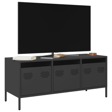 vidaXL Έπιπλο Τηλεόρασης Μαύρο 101,5x39x43,5cm Ατσάλι Ψυχρής Έλασης