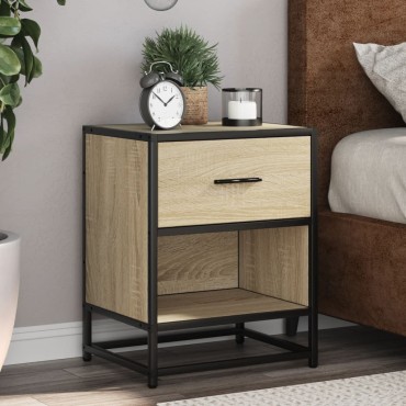 vidaXL Κομοδίνα Sonoma Δρυς 40x31x50cm Επεξεργασμένο Ξύλο 1 τεμ.