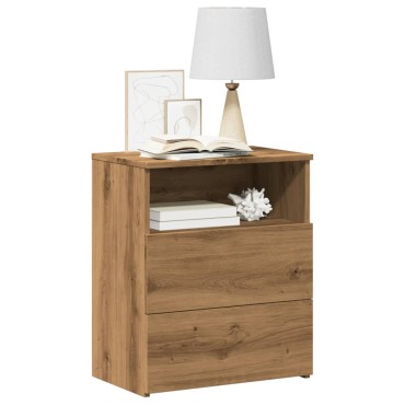 vidaXL Κομοδίνο Αρτισιανή Δρυς 50x32x60cm από Επεξεργασμένο Ξύλο 1 τεμ.