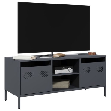 vidaXL Έπιπλο Τηλεόρασης Ανθρακί 101,5x39x43,5cm Ατσάλι Ψυχρής Έλασης