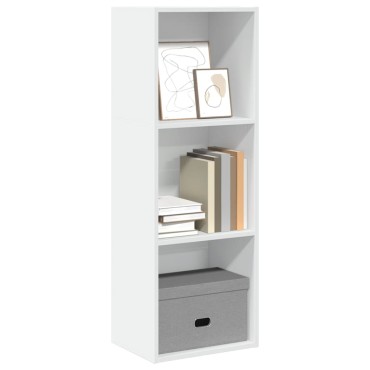 vidaXL Βιβλιοθήκη Λευκή 40x30x114cm από Επεξεργασμένο Ξύλο 1 τεμ.