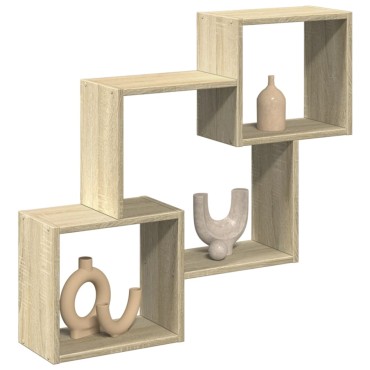 vidaXL Ντουλάπι Τοίχου Sonoma Δρυς 78x18x71cm από Επεξεργασμένο Ξύλο 1 τεμ.