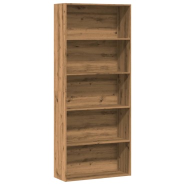 vidaXL Βιβλιοθήκη Αρτισιανή Δρυς 80x30x189cm από Επεξ. Ξύλο 1 τεμ.