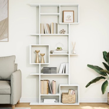 vidaXL Βιβλιοθήκη Λευκή 92x29x188cm από Επεξεργασμένο Ξύλο 1 τεμ.