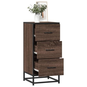 vidaXL Ραφιέρα Καφέ Δρυς 35,5x35x76cm Επεξ. Ξύλο + Μέταλλο 1 τεμ.