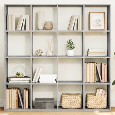 vidaXL Βιβλιοθήκη Γκρι Σκυρ. 137,5x29x137,5cm Επεξεργασμένο Ξύλο 1 τεμ.