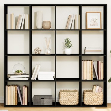 vidaXL Βιβλιοθήκη Μαύρο 137,5x29x137,5cm από Επεξεργασμένο Ξύλο 1 τεμ.