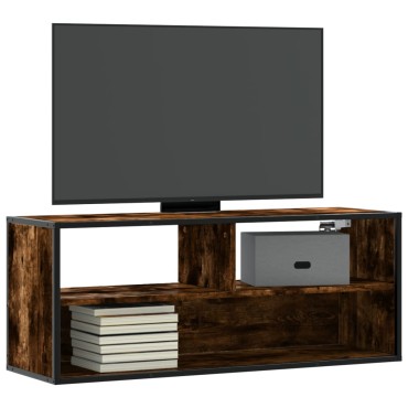 vidaXL Έπιπλο Τηλεόρασης Καπνιστή Δρυς 100x31x39,5cm Επεξ.Ξύλο/Μέταλλο
