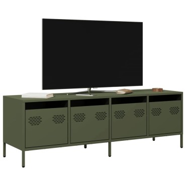 vidaXL Έπιπλο Τηλεόρασης Λαδί 135x39x43,5cm Ατσάλι Ψυχρής Έλασης