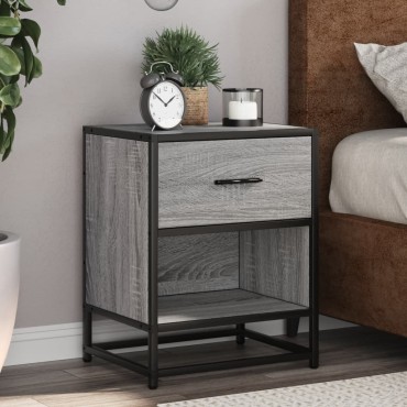 vidaXL Κομοδίνα 2 τεμ. Γκρι Sonoma 40x31x50cm από Επεξεργασμένο Ξύλο