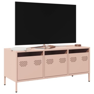 vidaXL Έπιπλο Τηλεόρασης Ροζ 101,5x39x43,5cm Ατσάλι Ψυχρής Έλασης