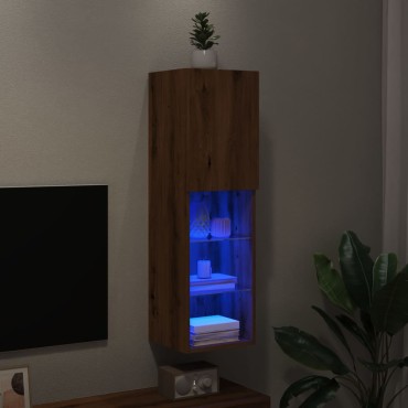 vidaXL Έπιπλο Τηλεόρασης με LED Αρτισιανή Δρυς 30,5x30x102cm