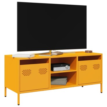 vidaXL Έπιπλο Τηλεόρασης Μουσταρδί 101,5x39x43,5 Ατσάλι Ψυχρής Έλασης 101,5x39x43,5cm