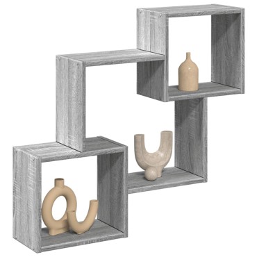 vidaXL Ντουλάπι Τοίχου Γκρι Sonoma 78x18x71cm Επεξεργασμένο Ξύλο 1 τεμ.
