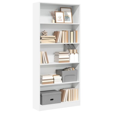 vidaXL Βιβλιοθήκη Λευκή 80x24x176cm από Επεξεργασμένο Ξύλο 1 τεμ.