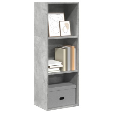 vidaXL Βιβλιοθήκη Γκρι Σκυροδέματος 40x30x114cm Επεξεργ. Ξύλο 1 τεμ.