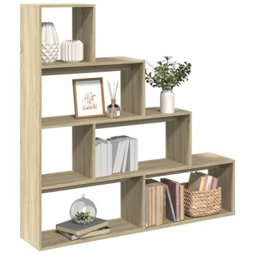 vidaXL Βιβλιοθήκη/Διαχωριστικό Χώρου 4 Επ. 143,5x29x143,5cm Επ. Ξύλο 1 τεμ.