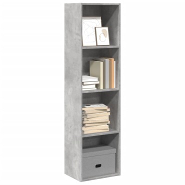vidaXL Βιβλιοθήκη Γκρι Σκυροδέματος 40x30x152cm Επεξεργ. Ξύλο 1 τεμ.
