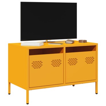 vidaXL Έπιπλο Τηλεόρασης Μουσταρδί 68x39x43,5cm Ατσάλι Ψυχρής Έλασης