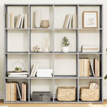 vidaXL Βιβλιοθήκη Γκρι Sonoma 137,5x29x137,5cm Επεξεργασμένο Ξύλο 1 τεμ.