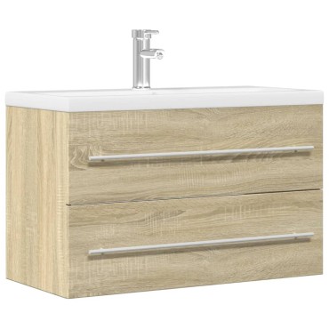 vidaXL Ντουλάπι Νιπτήρα Όψη Παλαιού Ξύλου 80x38,5x48cm Επεξ. Ξύλο 1 τεμ.
