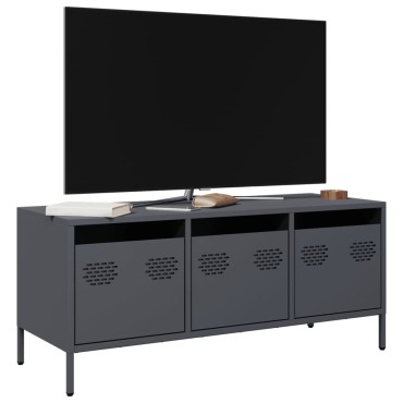 vidaXL Έπιπλο Τηλεόρασης Ανθρακί 101,5x39x43,5cm Ατσάλι Ψυχρής Έλασης