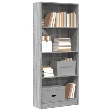 vidaXL Βιβλιοθήκη Γκρι Sonoma 60x24x143cm από Επεξεργ. Ξύλο 1 τεμ.