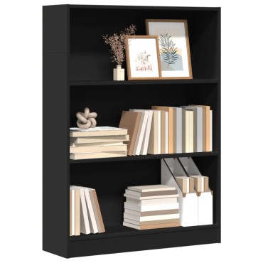 vidaXL Βιβλιοθήκη Μαύρο 80x24x109cm από Επεξεργασμένο Ξύλο 1 τεμ.