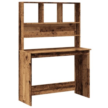 vidaXL Γραφείο με Ράφια Όψη Παλαιού Ξύλου 102x45x148cm Επεξ. Ξύλο 1 τεμ.
