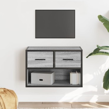 vidaXL Έπιπλο Τηλεόρασης Γκρι Sonoma 60x31x39,5cm Επεξ.Ξύλο/Μέταλλο