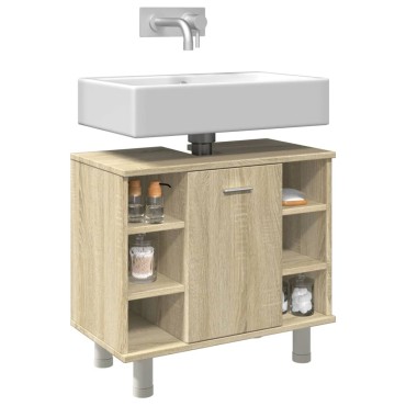 vidaXL Ντουλάπι Νιπτήρα Sonoma Δρυς 60x32x53,5cm από Επεξ. Ξύλο 1 τεμ.