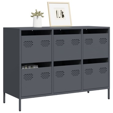 vidaXL Ντουλάπι Ανθρακί 101,5x39x73,5cm από Χάλυβα Ψυχρής Έλασης 1 τεμ.