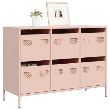vidaXL Ντουλάπι Ροζ 101,5x39x73,5cm από Χάλυβα Ψυχρής Έλασης 1 τεμ.