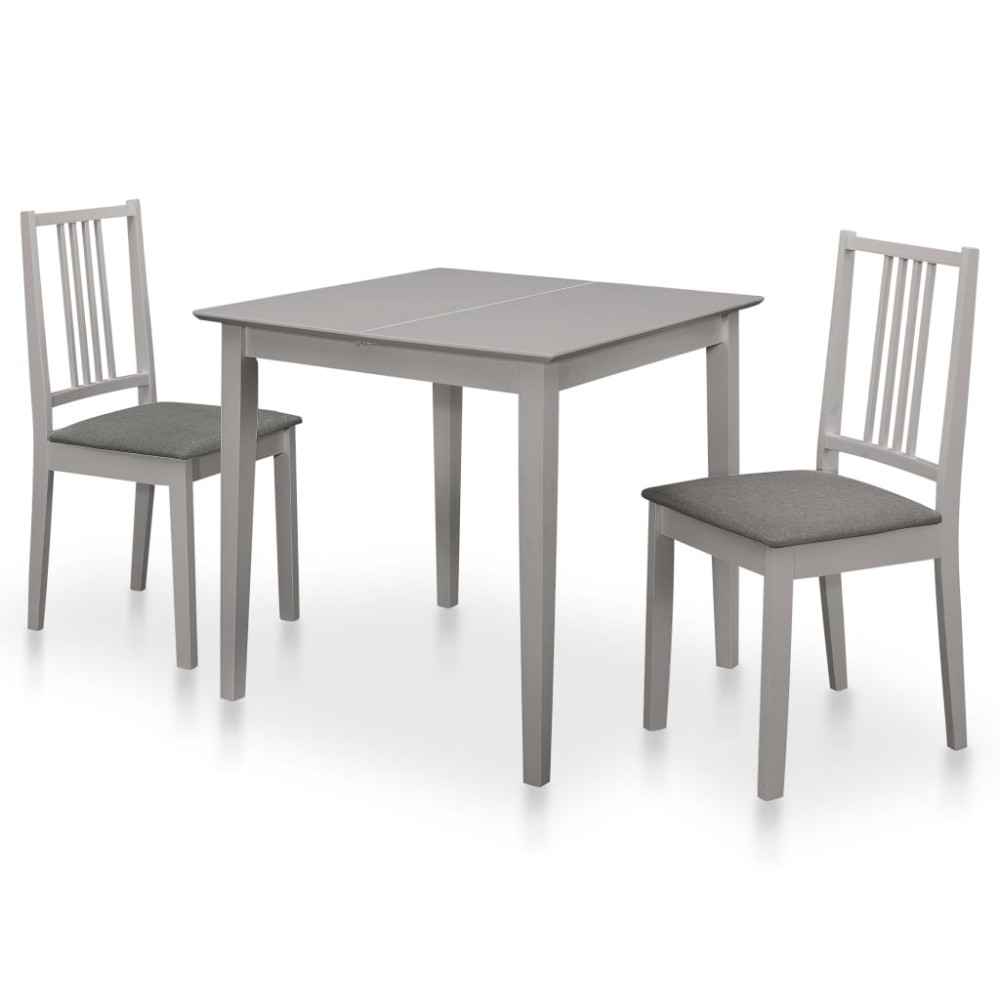 vidaXL Σετ Τραπεζαρίας 3 τεμ. Γκρι από MDF (80-120)x80x74cm