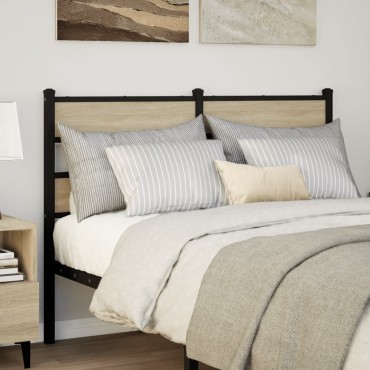 vidaXL Κεφαλάρι Sonoma Δρυς Σιδερένιο/Επεξεργασμένο Ξύλο 125x91,5cm 1 τεμ.
