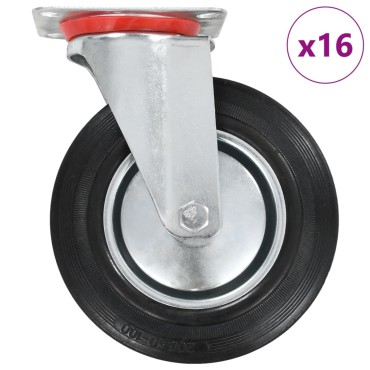 vidaXL Ρόδες Περιστρεφόμενες 16 τεμ. 200 χιλ.