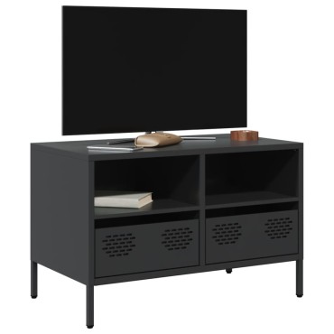 vidaXL Έπιπλο Τηλεόρασης Μαύρο 68x39x43,5cm Χάλυβας Ψυχρής Έλασης