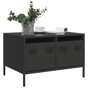 vidaXL Έπιπλο Τηλεόρασης Μαύρο 68x50x43,5cm Χάλυβας Ψυχρής Έλασης