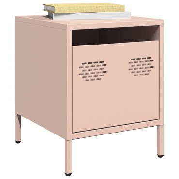 vidaXL Κομοδίνο Ροζ 35x39x43,5cm από Χάλυβα 1 τεμ.