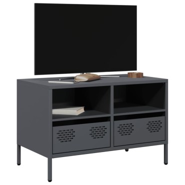 vidaXL Έπιπλο Τηλεόρασης Ανθρακί 68x39x43,5cm Ατσάλι Ψυχρής Έλασης