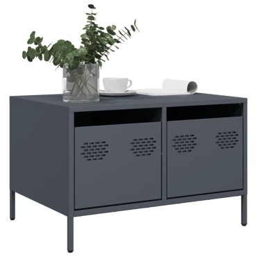 vidaXL Έπιπλο Τηλεόρασης Ανθρακί 68x50x43,5cm Ατσάλι Ψυχρής Έλασης
