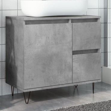 vidaXL Ντουλάπι Μπάνιου Γκρι Σκυροδέματος 65x33x60cm Επεξ. Ξύλο
