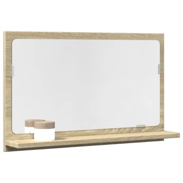 vidaXL Καθρέφτης Μπάνιου Ντουλάπι Sonoma Δρυς 60x11x37cm Επεξ. Ξύλο 1 τεμ.