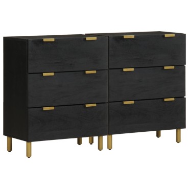 vidaXL Ντουλάπι 2 τεμ. Μαύρο 60x33x75cm από Επεξεργασμένο Ξύλο