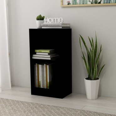 vidaXL Βιβλιοθήκη Μαύρο 40x24x75cm από Επεξ. Ξύλο 1 τεμ.