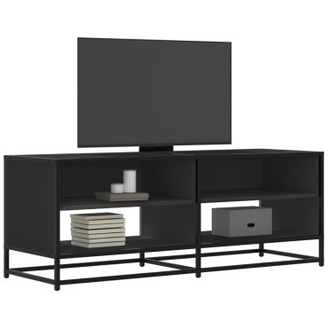 vidaXL Έπιπλο Τηλεόρασης Μαύρο 120,5x40x46cm από Επεξεργ. Ξύλο/Μέταλλο