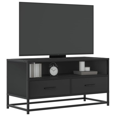 vidaXL Έπιπλο Τηλεόρασης Μαύρο 80x34,5x40cm Επεξεργ. Ξύλο / Μέταλλο